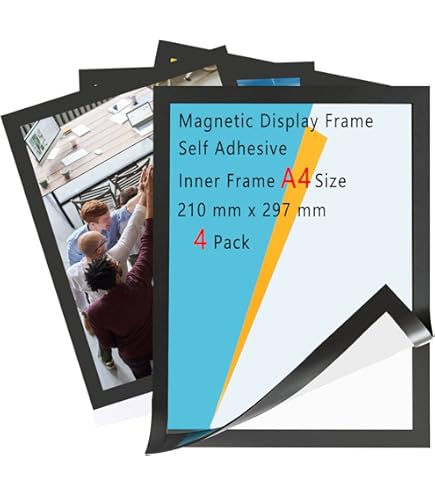 Cadre Magnétique PATIKIL A4 - 6 Supports Panneaux Auto-Adhésifs Réutilisables Double Face - Affichage Murale Vert