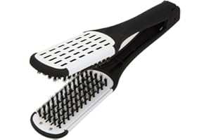 Layhou Hair Straightening Brush Wild Boar Hair Straightening Comb Double Sided Brush Heat Resistant Comb for Straightening Hair