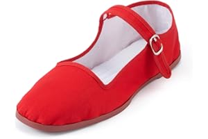 amtax Donna Classic China Flats, Casual Cina Bambola Scarpe, Cotone Mary Janes, Cinese Tai Chi Scarpe