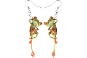 WEVENI Acrylic Cute Skateboard Frog Earrings Heart Dangle Drop Funny Jewelry For Women Girls Charm Gift
