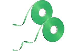 Mooshy 2 Rolls Green Curling Ribbon, 100m Green Ribbon for Balloons 5mm Width Green Balloons String 50m/roll Green Ribbons for Wedding Party Decorations Gift Wrapping Ribbon for Crafts