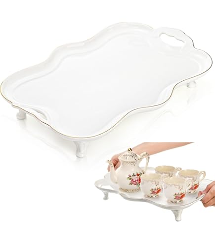 Aurora Gold Leaf Tray | Elegant Decorative Serving Platter – Peak Home Decor - View #8