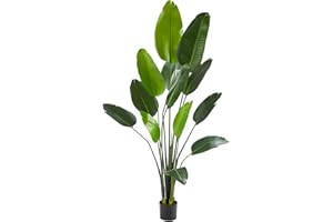 tectake® Árbol Artificial Realista Ave del Paraíso, Planta Artificial Grande para Decoración Hogar y Oficina, Arbol Artificia Interior con Hojas Artificiales Detalladas - 180 cm de Alto