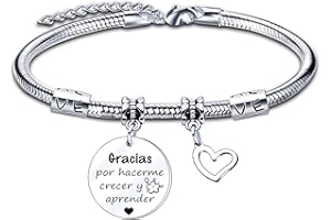 ZYMGUO Maestro Regalo Pulsera,Maestro Pulseras Maestro Gracias por el Regalo Grabado Pulsera Graduación Regalos Cumpleaños Regalo del dia del Maestro Regalo de acción de Gracias