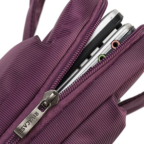 RIVACASE Laptoptasche bis 15.6“ – Kompakte Tasche mit zusätzlich gepolsterten Notebookfach und viel Stauraum – Lila - 6
