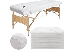 INSZKOOS 10pcs Disposable Fitted Massage Table Sheets Non-Woven Spa Bed Covers Breathable Oil-Proof Table Couch Protective Cover Thick Massage Bed Pad for Spa Beauty Salon Tattoo Hospital Bed, 80x190cm