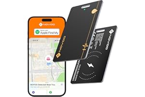 NOVOO Wallet Tracker Card, Rechargeable Wallet Finder (Wireless charging), Bluetooth Tracking Card - 1.9mm Thin, IP68 Waterproof(Only IOS, Apple Find My) Anti-loss GPS Air Tag for Passports, Luggage