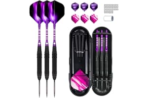 Jiahuade Fléchettes Professionnelles,Fléchettes avec Pointe en Métal,Flechette Pointe Acier Tungstène,Flechette Pointe Acier Professionnelle,Jeu De Fléchettes avec Pointe en Acier