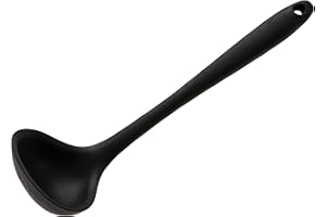 Wiltshire Mini Silicone Ladle, Cooking & Soup Serving Spoon, Heat-Resistant Utensil, Non-Stick, Non-Scratch, Midnight Black, 21x6.3x5cm