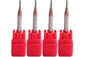 Snailmon 3mm Solid Tungsten Carbide End Mill, 4 Flute TiAlN Coated for Alloy Steels Hardened Steels, High Performance CNC Milling Tool Slot Drill, HRC 55 (Pack of 4)