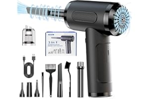 Hovineumoo Elektrische Staubgebläse Druckluftspray, 3-Gang Electric Dust Blower, Kabellos Tastatur PC Reinigung mit LED-Licht und Reinigungsbürste für PC/Sofa/Auto/Tastatur/Kamera/Bürogeräte