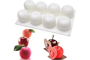 QIUMING Stampo per mele 3D stampo in silicone stampo per torta in silicone con 8 cavità Jelly Pudding Jelly Muffin Cupcake Stampi per cioccolatini per la cottura di cupcake, u portasapone, gelatina