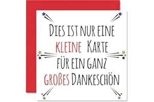 STUFF4 Dankeskarten – Dies ist nur eine kleine Karte für ein ganz großes Dankeschön – Dankeskarten für Ihn, Sie, Männer, Frauen, Karte mit herzlicher Wertschätzung 145 mm x 145 mm Grußkarten für Geschenke
