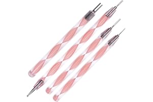 JUYA Quilling Utensili Scanalati con Testa Dell'acciaio Inossidabile (Rosa, 4-pc conjunto)