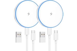 GEJIN Mag-Safe ladegerät, 2 Pack 1.3m Wireless Charger iPhone Inductive Ladestation for iPhone 16 Pro Max/16 Pro/16 Plus/16/15 Pro Max/15/14/13/12, AirPods 3/2, LED Wireless Charger zubehör Replacement