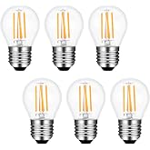 Akynite Globe Bulbs E27 LED 4W Warm Light 2700K, 400 Lumens, Non-Dimmable, AC 220-240V, Fat Cap Filament Bulb, Mini LED Globe