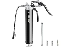 CCLIFE Pistola Engrasadora Manual Sola Mano 6000 PSI Bomba de Engrase con Manguera Flexible Para cartucho de 400gr