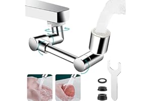 AUFACHIEVE 1440° Rubinetto Rotante, Prolunga Rubinetto in 2 Modalità, Prolunga Rubinetto Cucina Multifunzione Antispruzzo Risparmio Acqua per M20/M22/M24 Universale