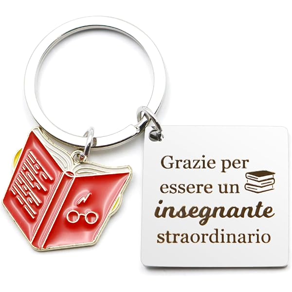 Portachiavi Per Insegnanti JETTOP Con Cuore E Mela - Ringraziamento In Acciaio Inox, Regalo Per Fine Anno Scolastico
