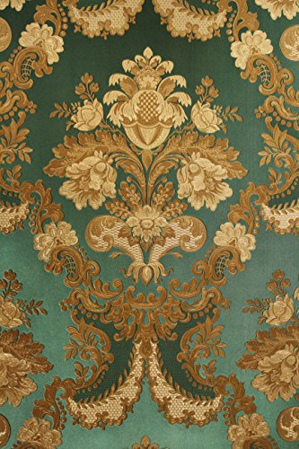 Vinyltapete Tapete Barock Retro # grün/gold # Fujia Decoration # 22832 - 2