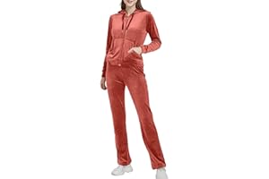 Woolicity Survêtement Femme Ensembles Velours Sportswear Sweat Zippé à Capuche Pantalon 2 Pièce Jogging Suit Sport Pyjama Décontracté Tenue