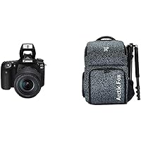 Canon EOS 90D Digital SLR Camera with 18-135 is USM Lens with 16GB Card + Arctic Fox Camera Bag with Lens, 15.5" Laptop & Tripod Holder