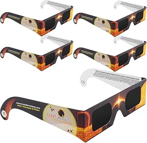 LUNT Sonnenfinsternisbrille - ISO 12312-2 geprueft - Sichere Sonnenbeobachtung - Augenschutz fuer partielle und totale S