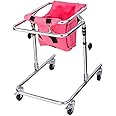 Child Rehabilitation Rollator, 4 Wheel Gait Trainer Stand Upright Walker, Height Adjustable Standing Walking Frame, for Toddlers, Kids, Teens with Special Needs, Cerebral Palsy