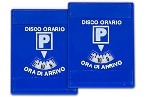 CARALL 2 Pezzi Disco Orario per Auto,in Plastica Rigida,con Porta Avvisi per Sosta Breve,Doppio Adesivo,Dimensione 80X60mm