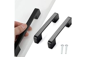 Alitamei 12 Stück Möbelgriffe Schwarz mit Lochabstand 128mm, Schrankgriffe mit Schrauben und Installationswerkzeugen, geeignet für Schublade, Schrank, Möbel, Küche und Wohndekoration