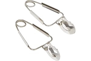 Fackelmann 32130 Lot de 2 pinces à escargot, pince pour escargot, pince à escargot, Acier inoxydable, Argenté, 15 x 6 cm