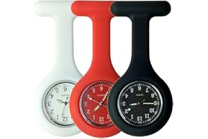 SibyTech Krankenschwester Ansteckuhr fob,Silikon mit Pin/Clip,Glow Pointer im Dunkeln,Infektionskontrolle Design,Analog-digital,Quarzwerk,Arzt Sanitäter medizinische Brosche Fob Uhr