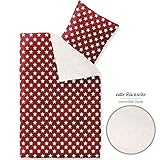 Die Oberseite besteht aus 100% Polyester Nicki Optik ca. 220g/qm, die Unterseite aus 100% Polyester Sherpa Lammfell-Qualität ca. 240g/qm. Die Bettbezüge tragen die Kennzeichnung Oeko-Tex Standard 100