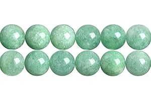 SKYBEADS Perles Pierre Naturelles pour Bijoux Jadéite Vert Rondes 6mm Longueur 38-40cm Environ 60 Pcs
