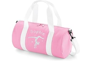 Absolutely Top Girls Personalised Gymnastics Handstand Glitter Barrel Bag