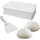 Cassetta Service con Coperchio + Spatola - 40x30x10h cm - Contenitore per Impasti - Portaimpasto con Coperchio in Plastica - 