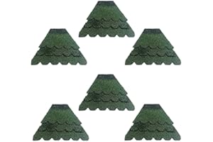 DARLUX Dachschindel Set für sechseckige Vogelhäuser, Insektenhotel, Hundehütte, Vogelvilla, Biberschwanz 2 verschiedene Größen in Blau, Schwarz, Rot und Grün (Größe XL Grün)