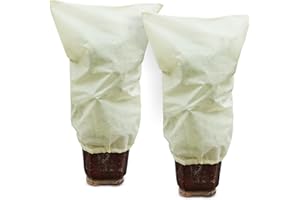 Muzhira 2pcs Plant Fleece Frost Protection Jackets, 50gms 80cm x 100cm Winter Garden Fleece Bag, Plant Cover for for Potted Plant Winter Plant Protection, From Birds and Insects