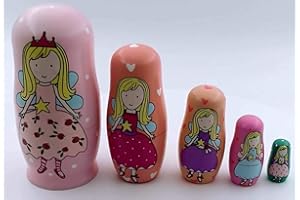 YXQSED Matryoshka Russe, 5 Pièces Poupées gigognes empilables en Bois imbriquées Ensemble Main Fait à la Maison de Noël décoration de la Maison Halloween souhaitant Cadeau - Petite fée