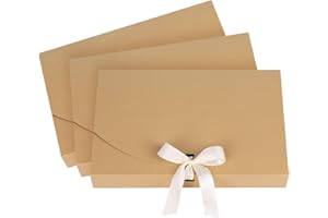 HKSICHENGKEJIUK Confezione da 10 scatole regalo di carta con coperchio, nastro e nastro, rettangolari, 26 x 17,5 x 3 cm, per regali fai da te, gioielli, scatole per Natale, compleanni, camicie, sciarpe, mutandine,