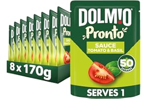 Dolmio Tomato and Basil Microwave Pasta Sauce, Bulk Multipack 8 x 170 g pouches