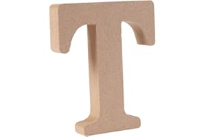 Freeas Freestanding Wooden Letters, Alphabet Decorative Wood Letters Hanging Wall 26 Letters DIY Words Sign for Children Baby Name Girls Bedroom Wedding Birthday Party Home Décor (T)