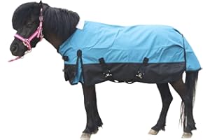 LEAFOREST 1200 Denier Waterproof Mini Shetland Rug Pony Rug Foal Rug Turnout Rug (no Filling) Blue Black 51IN