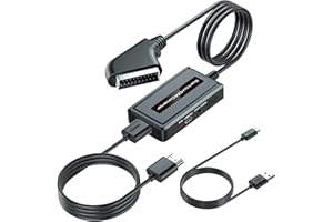 EASYCEL Male SCART to HDMI Converter with HDMI Cable, SCART Cable Integrated for DVD/STB/Sky, Supports 720P/1080P HDMI Output Switch