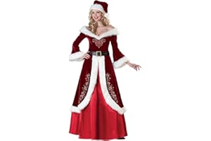 SOOLIKE Womens Christmas Printed Pullover Elf Outfits for Women Christmas Clothes for Women Printed Swing Maxi Dress Swing Dresses for Women UK Ladies Christmas Costumes Ladies Christmas Outfits