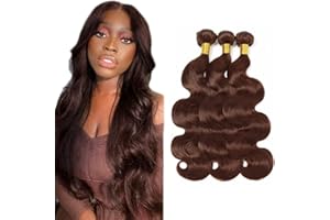 CREUOST Capelli Umani Brasiliani Body Wave Human Hair Bundles 8A Brasiliano Corpo Onda Remy Human Hair Tessitura Color #4 Chocolate Brown Body Wave Human Hair Extentions 14 16 18 Pollici 3 Bundles Total 300g
