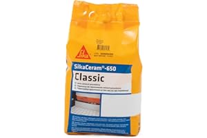 SIKA - Junta mineral porcelánica - SikaCeram-650 Classic - Blanco - Lechada de cemento coloreada para relleno de juntas de 1-6 mm en paramentos y pavimentos interiores y exteriores - 5 kg