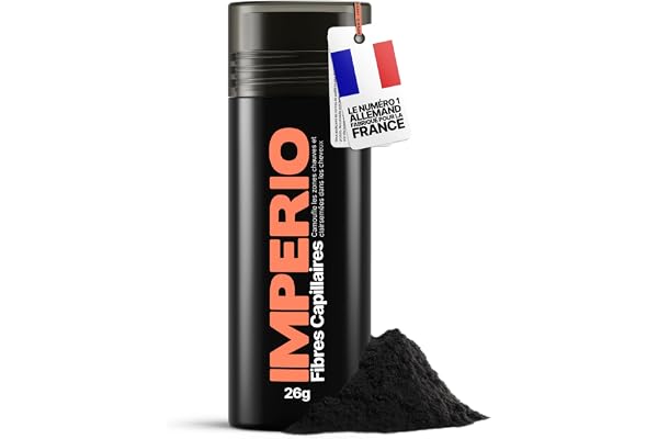 IMPERIO Fibre Capillaire Pour Épaissir les Cheveux & Cheveux Volumineux en Secondes. Poudre Densifiante Cheveux pour un Look Authentique. 100% Naturel! Qualité Salon - 26g (noir)
