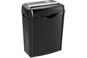 Amazon Basics Destructeur de Documents/Cartes de crédit, 5-6 Feuilles coupe croisée, Noir