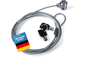 GOODS+GADGETS Câble antivol câble en Acier verrou Kensington pour câble de Verrouillage de sécurité Informatique antivol 1,8 m câble de Verrouillage de sécurité (Clé)